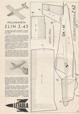 Vystřelovací stínová polomaketa letadla Zlin Z-42.jpg