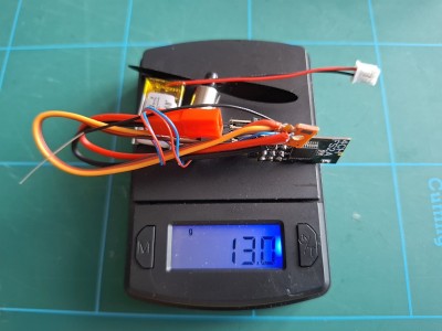 1S RC pohon - 100mAh baterie LiPol - ESC- 4CH RC přijímač FS2A = celkem 13g.jpg